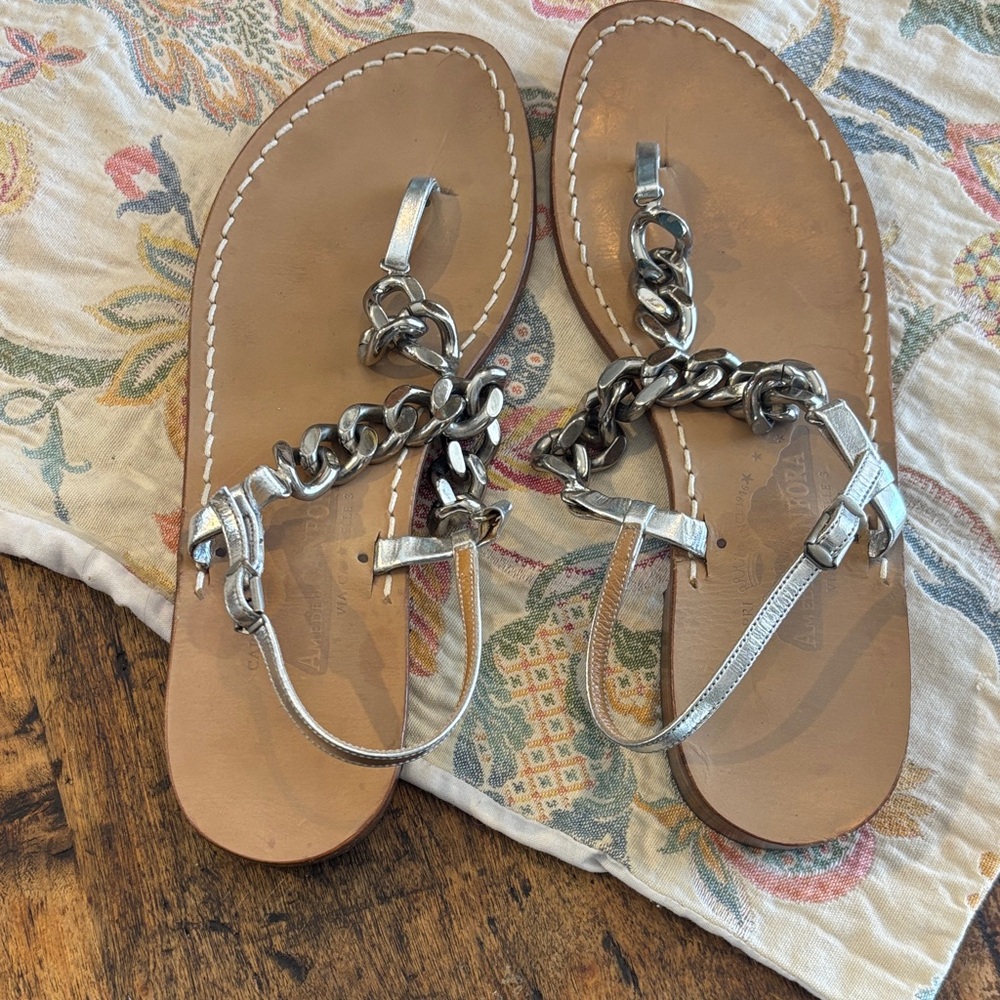Amedeo Canfora Silver Chain Sandals